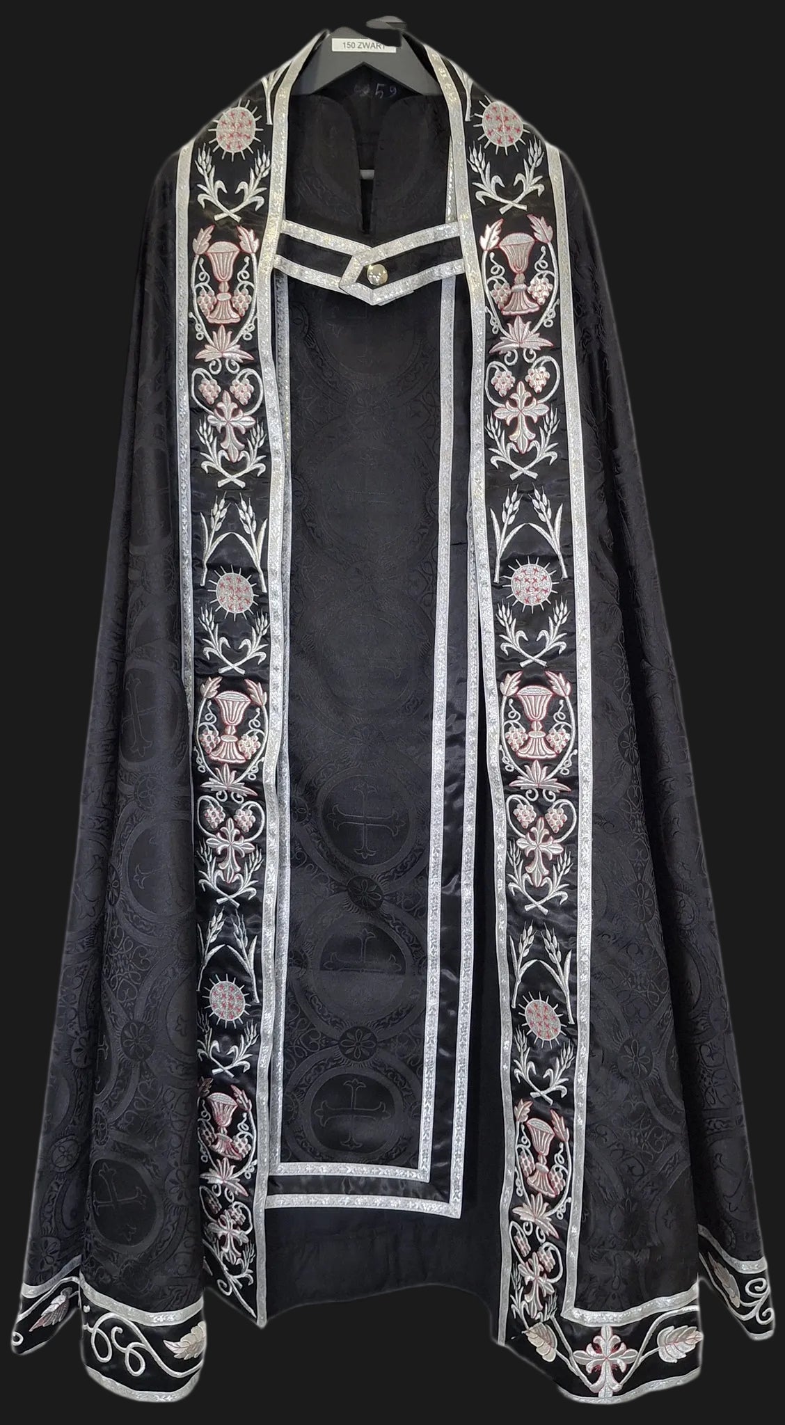 Priester-Kleding Zwart & Zilver 147cm