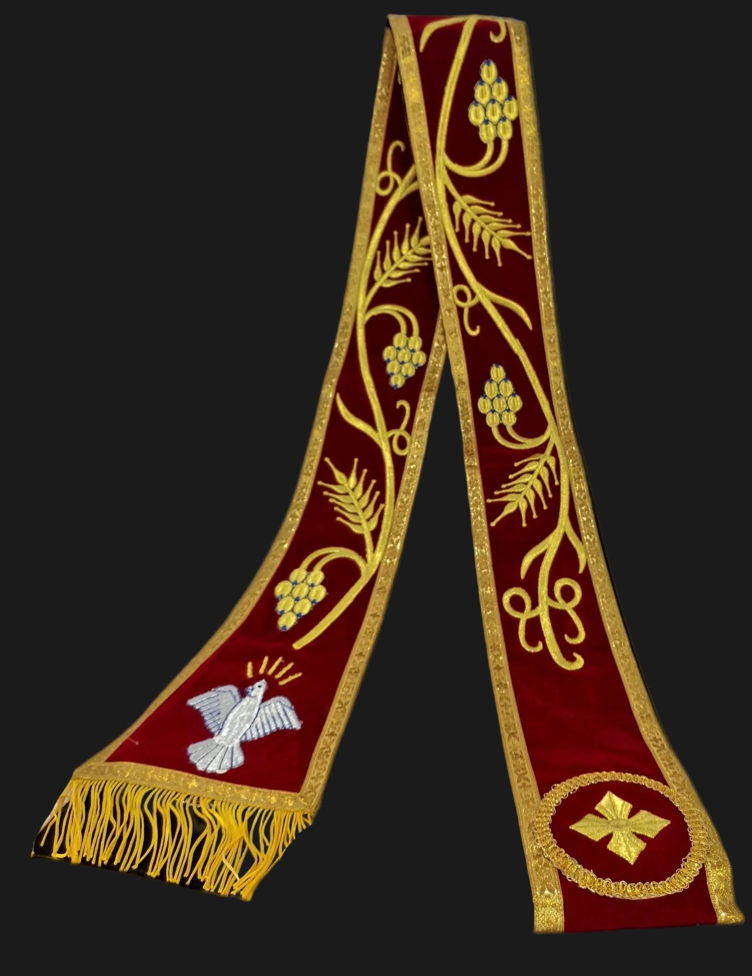 Hurore Donker Rood & Goud 300cm