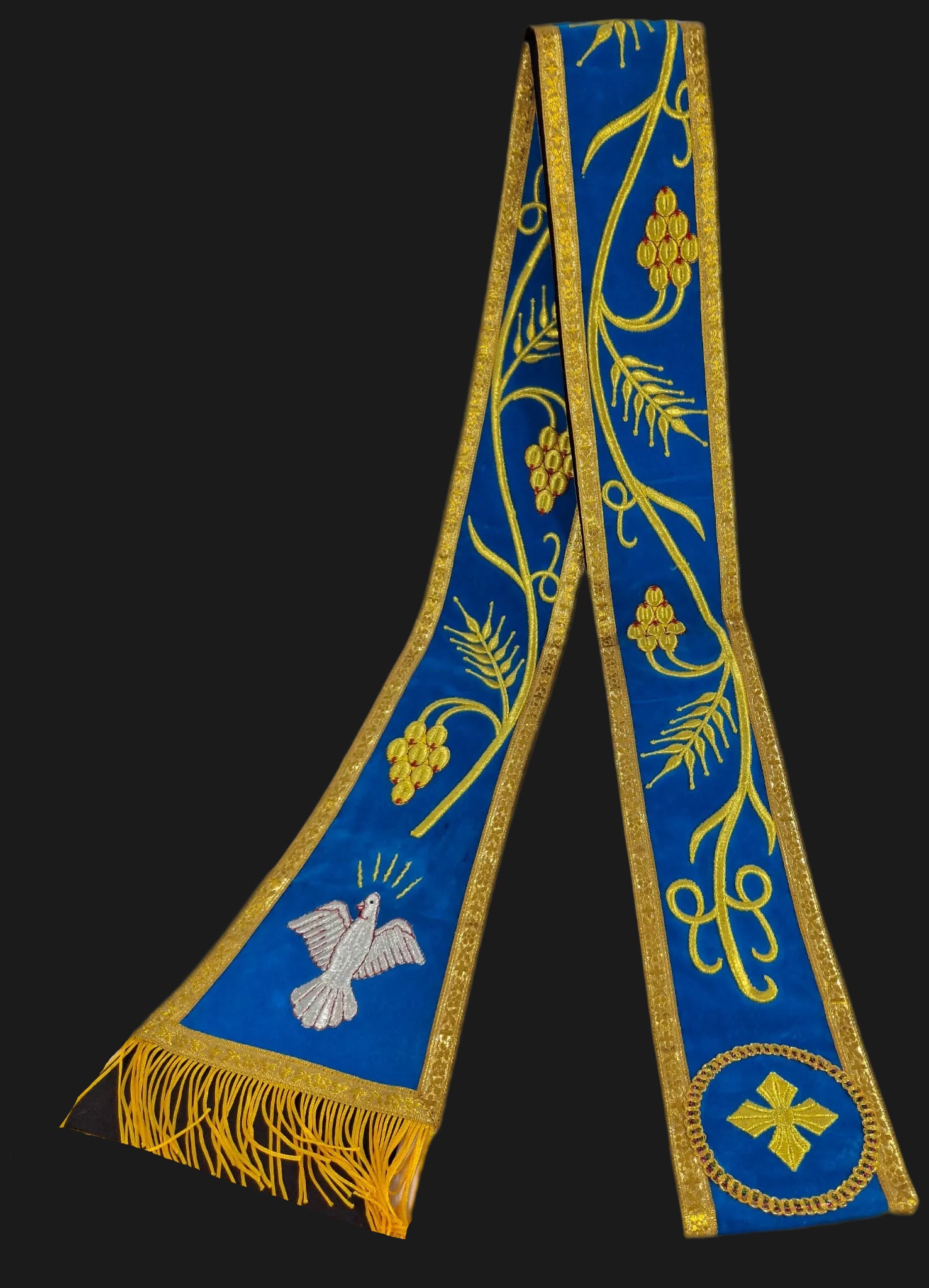 Hurore Helder Blauw & Goud 300cm